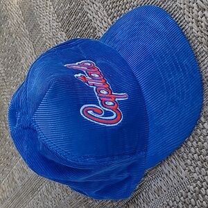 Vintage Washington Capitals Script Blue Cordoroy Trucker Snapback Hat